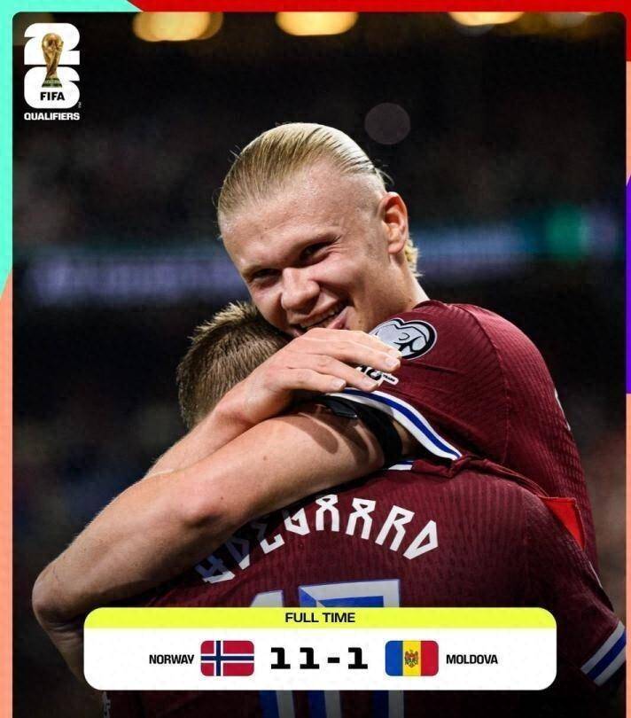 挪威队在欧预赛中大胜对手进入下一轮